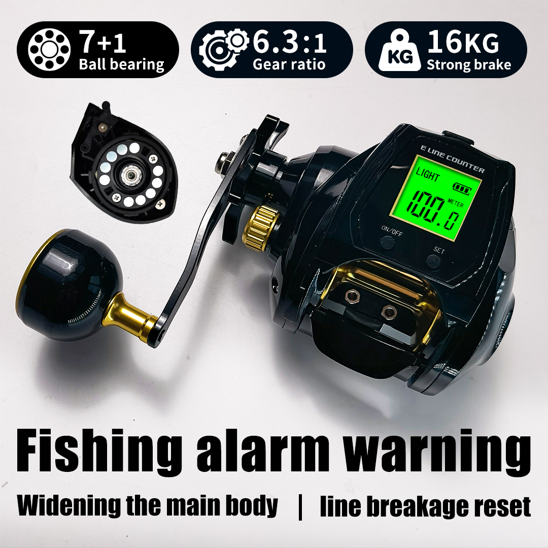 Fishing Boat Steering Wheel - 16-Kilogramm-Bremskraft, 6,3-Gang-Übersetzung, 7+1-Lager, Großes Digital-Display mit